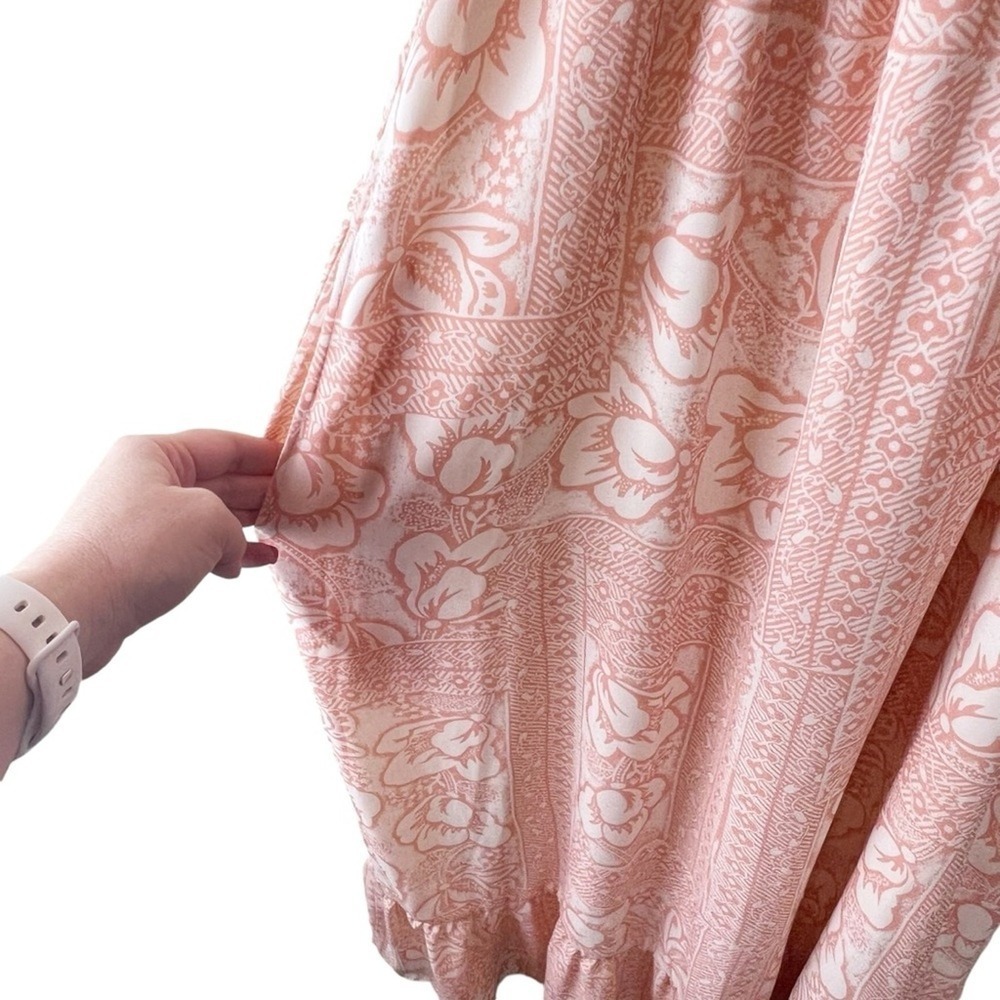Frances Hart Smocked Ruffle Sleeve Maxi Dress Italy‎ Maternity Friendly XS - Picture 9 of 10